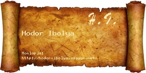 Hodor Ibolya névjegykártya