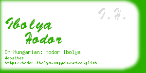 ibolya hodor business card